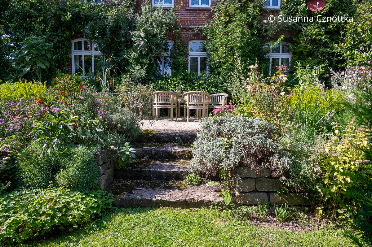 Englischer Garten: Blick auf die Terrasse