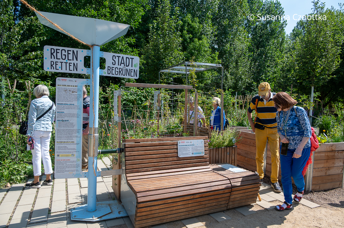 Ressourcenschonend: eine Bank, die Regenwasser speichert Ressourcenschonend: eine Bank, die Regenwasser speichert