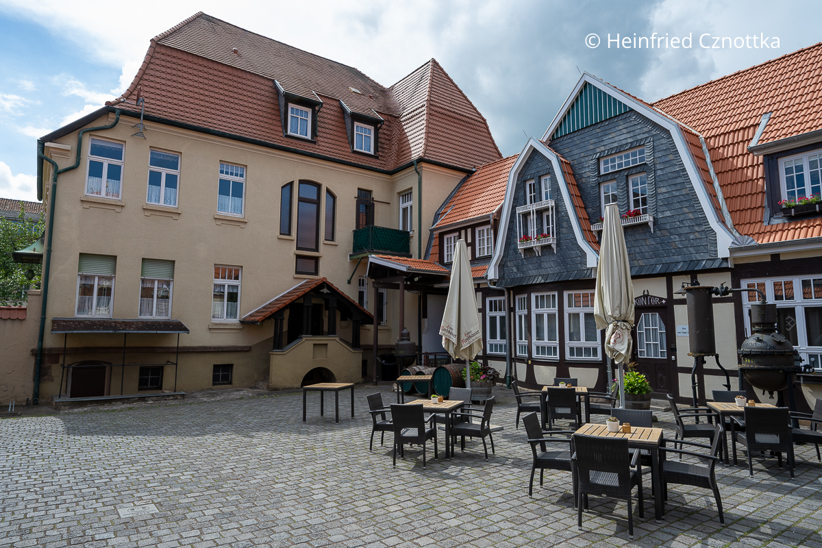 Jugendstilgebäude der Traditionsbrennerei Nordhäuser in Nordhausen (Region Südharz/Kyffhäuser)
